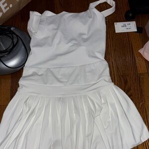 White Pleated Dress